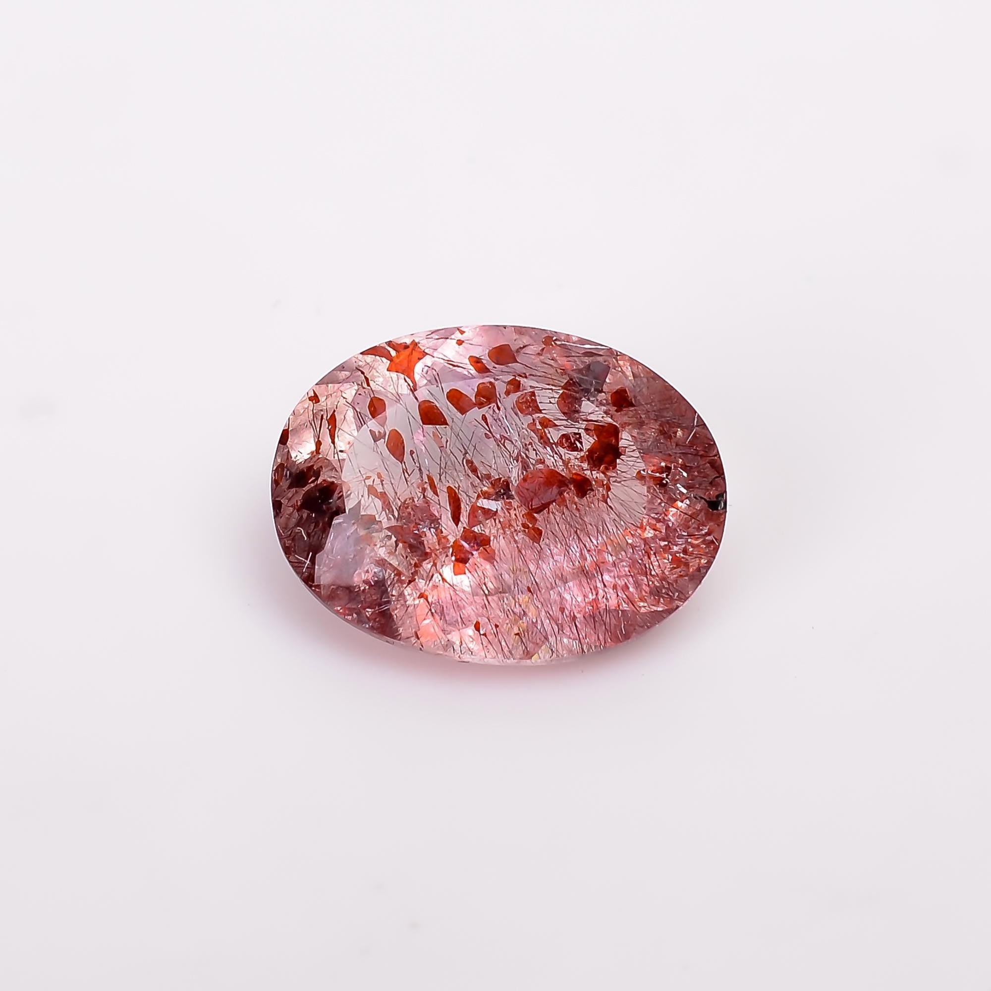 natural elestial quartz oval shape cut stone loose gemstone